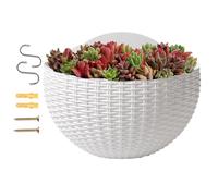 Yongmcxhhj Half Moon Planter Rustic Hanging Planter with Drainage and Hooks, Drill-Free Plant Baskets for Small Flowers, Vegetables, Balcony, Railing, Window, Garden, Patio,