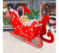 Yongmcxhhj Santa’s Christmas Sleigh Present Cardboard Holder, 20.5x10.5x15cm Santa Sleigh Basket, Red Sled Ornaments, Storage Decorative Container For Hold Presents Candy