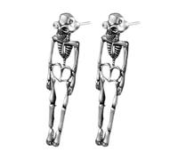 Yongmcxhhj Skeleton Earrings for Women, Spooky Skeleton Costume Drop, Skull Dangle Earrings for Girls Women Halloween Party Outdoor Cosplay Birthday Events