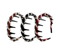 Yongmcxhhj Toothy Hair Bands Vintage High Parting Faux Pearls Hair Band Hair Accessories Prong Clip for Sister Daughter Girlfriend