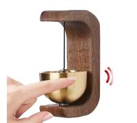 Yongmcxhhj Wooden Magnetic Doorbell with Wind Chime 4.5 x 3.5 x 7 cm with Brass Bell Self-Adhesive Backing Door Chime Simple Design for Door Office Shop Cafe
