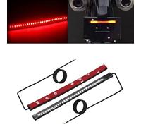 YONGMING 12V Car Led Brake Light Strip Motorcycle Running Tail Stop Turn Signal Flexible Led Light Red and Yellow，Pack of 2