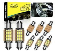 YONGMING 36mm C5W Festoon LED number plate bulb,239 6418 Canbus Error Free LED Dome Reading Light, DC/AC 12V Super Bright White 7500K,8 Packs