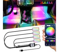 YONGMING Car Interior LED Lights RGB Decorative Lighting for Car Ambient Lighting App Control Music Sound Activated LED Strip Lights USB Decoration Lights