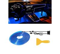 YongMing EL Wires Neon Light 5M for Car Interior Decorative Atmosphere Strip Light Sewing Edge Decor DIY Sign with USB (Blue)