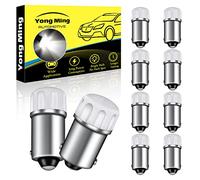 YONGMING H6W T4W BA9S BA9 LED Bulbs 53 57 1895 64111 1891 Led Bub for Car Side Marker Dome Map License Plate Lights White 12V Pack of 10