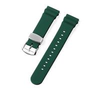 YONGNAGUI NASUNJIA 20mm 22mm Watch Band Compatible with No. 5 SKX007 SKX009 SRP777J1 Prospex Waterproof Diving Silicone Bracelet Sports Strap Metal Ring(Green-Metal-SV,20mm,No Logo)