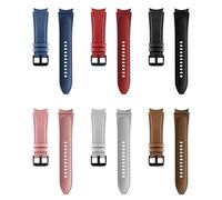 YONGNAGUI NASUNJIA 20mm No Gaps Leather Bracelet Compatible with Samsung Galaxy Watch 4 40mm 44mm Sports Silicone Watch Band Compatible with Galaxy Watch 4 Classic 42 46mm(Brown-Silver)