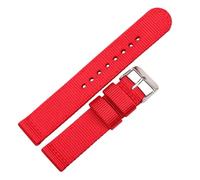 YONGNAGUI NASUNJIA 9 Colors Watchband Nylon Canvas Strap 18 20 22 24mm Women Men Replacement Band Watch Accessories Bracelet(Red,18mm)