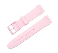 YONGNAGUI NASUNJIA Candy Color Silicone Strap Compatible With Swatch 12mm 16mm 17mm 19mm 20mm Transparent Fashion Replacement Bracelet Band Watch Accessories(Light pink,20mm)