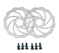 Yongness 2 Pack Bicycle Disc Brake Rotors with 12 Screws Silver 203mm Brake Rotors Central Locking Brake Rotors Bicycle Rotors