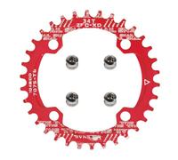 yongness Bicycle Crank Chainring Narrow Wide Chainring 34T Single Bicycle Chainring with Positive and Negative Tooth 104BCD Fit for MTB Road Bicycles (Red)