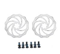 Yongness Bicycle Disc Brake Disc Disc Disc Brake Discs 140mm/160mm/180mm, 203mm, 6 Holes with 12 Stainless Steel Brake Disc Screws, Compatible with Most Disc Brakes (Silver 160mm)