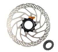 Yongness Center Lock Bicycle Brake Disc, 160 mm Rotor Compatible with Shimano SM-RT30 Disc Brake Disc with Lock Cover, Suitable for Road Bikes, Mountain Bikes, BMX
