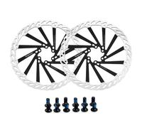 Yongness G3 Bicycle Disc Brake Rotor Black 6 Hole 203mm Pack of 2 with 12 Screws, Stainless Steel Brake Rotor, Compatible with Shimano Tektro Avid Magura Hayes