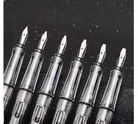 Yongsheng Calligraphy Art Parallel Pens Set Transparent Clear Fountain Pen, 6 Assorted Tip Sizes for Drawing and Writing Signature