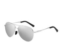 Yongst Classic Vintage Polarized Pilot Sunglasses - UV400 Protection for Driving & Outdoors. Lightweight Unisex Aviator Shades for Men & Women - Sleek Silver Frame