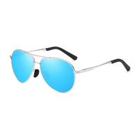 Yongst Classic Vintage Polarized Pilot Sunglasses - UV400 Protection - Lightweight Unisex Shades for Driving & Outdoor Activities - Blue Lens - Men & Women