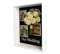 Yongvelin 11.8x15.8x4 Shadow Box Frame Display Case with Glass Cover and Lining Extra Deep Large Picture Frame Memory Box for Wedding Bouquet Flowers Pet Memorial Collectibles and Memorabilia Display