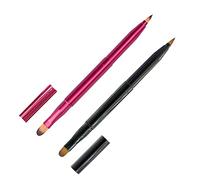 YongXiangPeng 2 Pcs Dual End Lipstick Brushes Portable Retractable Lip Brushes Travel Eye Shadow Brushes with Cap for Lips, Eyes and Makeup Application