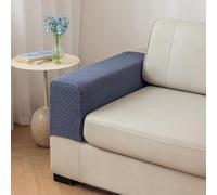 YongXinMY 2pcs Couch Arm Covers - Stretch Grid Slipcovers Furniture Protector Solid Color Thick Fabric Sofa Armrest Caps for Anti-Dust Daily Use Home Living Room Office Decor (Light Brown,2pcs)