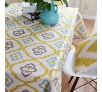 YongXinMY Boho Geometric Patterned Tablecloth - Nordic Cotton Linen Table Cover with Warm Tones Dust-Proof Washable Rectangular Cloth for Dining Room Kitchen Party Picnic (#2,145x180cm)