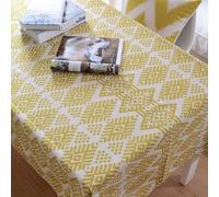 YongXinMY Boho Geometric Patterned Tablecloth - Nordic Cotton Linen Table Cover with Warm Tones Dust-Proof Washable Rectangular Cloth for Dining Room Kitchen Party Picnic (#5,100x145cm)