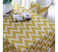YongXinMY Boho Geometric Patterned Tablecloth - Nordic Cotton Linen Table Cover with Warm Tones Dust-Proof Washable Rectangular Cloth for Dining Room Kitchen Party Picnic (#4,85x85cm)