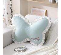 YongXinMY Butterfly Pillow with Lace Trim Decorative - Summer Cooling Ice Silk Throw Pillow, Soft Stuffed Animal Support Cushion for Sofa Couch Bed Bedroom Living Room Home Decor (#10,One Size)