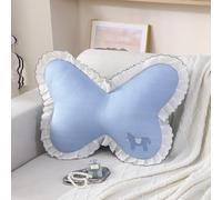 YongXinMY Butterfly Pillow with Lace Trim Decorative - Summer Cooling Ice Silk Throw Pillow, Soft Stuffed Animal Support Cushion for Sofa Couch Bed Bedroom Living Room Home Decor (#6,One Size)