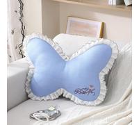 YongXinMY Butterfly Pillow with Lace Trim Decorative - Summer Cooling Ice Silk Throw Pillow, Soft Stuffed Animal Support Cushion for Sofa Couch Bed Bedroom Living Room Home Decor (#12,One Size)