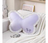 YongXinMY Butterfly Pillow with Lace Trim Decorative - Summer Cooling Ice Silk Throw Pillow, Soft Stuffed Animal Support Cushion for Sofa Couch Bed Bedroom Living Room Home Decor (#4,One Size)