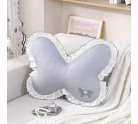 YongXinMY Butterfly Pillow with Lace Trim Decorative - Summer Cooling Ice Silk Throw Pillow, Soft Stuffed Animal Support Cushion for Sofa Couch Bed Bedroom Living Room Home Decor (#2,One Size)