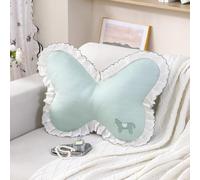 YongXinMY Butterfly Pillow with Lace Trim Decorative - Summer Cooling Ice Silk Throw Pillow, Soft Stuffed Animal Support Cushion for Sofa Couch Bed Bedroom Living Room Home Decor (#3,One Size)