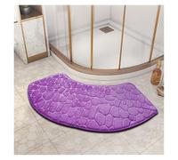 YongXinMY Curved Bath Mat - Modern Fan-Shaped Pebble Emboss Bathroom Rug Soft Absorbent Anti-Dirt Non-Slip Quick-Dry Mat for Toilet Shower Tub Entryway Hallway Home Use (Pink)