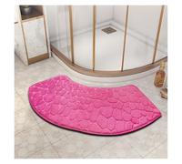 YongXinMY Curved Bath Mat - Modern Fan-Shaped Pebble Emboss Bathroom Rug Soft Absorbent Anti-Dirt Non-Slip Quick-Dry Mat for Toilet Shower Tub Entryway Hallway Home Use (Purple)