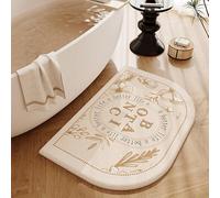 YongXinMY Curved Bathroom Rugs - Stain-Resistant American Style Retro Print Carpet, Absorbent Faux Cashmere Bath Mat, Non-Slip Quick-Dry Shower Rug for Bathroom, Toilet Home Decor(#11,45x70cm)