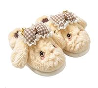 YongXinMY Cute Bunny Dog Slippers for Women - Plush Warm | Fluffy plush lining, soft warm closed toe, thick non slip sole, winter house shoes, open heel, indoor bedroom home wear