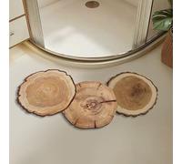YongXinMY Diatom Mud Curved Shower Mat - Rustic Wood Grain Bathroom Rug Soft Absorbent Quick Dry Floor Pad, Non Slip Washable Mat for Bathtub Corner Shower Room Home Hotel Kitchen (#1,40x92cm)