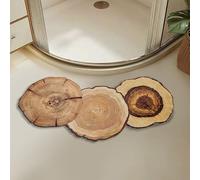 YongXinMY Diatom Mud Curved Shower Mat - Rustic Wood Grain Bathroom Rug Soft Absorbent Quick Dry Floor Pad, Non Slip Washable Mat for Bathtub Corner Shower Room Home Hotel Kitchen (#2,35x80cm)