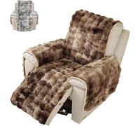 YongXinMY Faux Rabbit Fur Plush Recliner Slipcover - Soft Thick Shaggy Sofa Protector Non-Slip Washable Furniture Cover for Pet Dog Cat Warm Cozy Recliner Chair Cover for Living Room (#1)