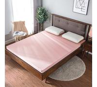 YongXinMY Floor Futon Mattress Cover with Zipper - Solid Color Full Coverage Mattress Protector Washable Dustproof Detachable Zippered Futon Cover for Japanese Tatami Floor Mattress (Pink,150x200cm)