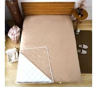 YongXinMY Floor Futon Mattress Cover with Zipper - Solid Color Full Coverage Mattress Protector Washable Dustproof Detachable Zippered Futon Cover for Japanese Tatami Floor Mattress (Khaki,150x190cm)