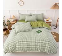 YongXinMY Gingham Duvet Cover Set - Plaid Checkered Brushed Washed Cotton Comforter Cover with Hidden Zipper Reversible AB Design Bedding Set for Student Dorm Bedroom All Season (#5,Bed:1.2m(3pcs))