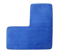 YongXinMY L-Shaped Bath Mat - Corner Shower Rug Soft Coral Fleece Bathroom Floor Mats Non Slip Water Absorbent Carpet Washable for Square Shower Tub Toilet Home Spa Use (Blue)