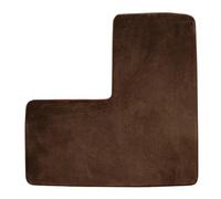 YongXinMY L-Shaped Bath Mat - Corner Shower Rug Soft Coral Fleece Bathroom Floor Mats Non Slip Water Absorbent Carpet Washable for Square Shower Tub Toilet Home Spa Use (Brown)