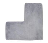 YongXinMY L-Shaped Bath Mat - Corner Shower Rug Soft Coral Fleece Bathroom Floor Mats Non Slip Water Absorbent Carpet Washable for Square Shower Tub Toilet Home Spa Use (Grey)