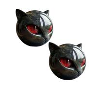YongXinMY Luxury Black Cat Stone Sculpture - Gothic Halloween Kittern Head Figurine Resin Ornament Mysterious Home Decor Unique Gift for Cat Lovers Living Room Office Tabletop (Red,2pcs)