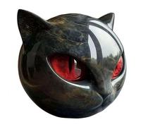 YongXinMY Luxury Black Cat Stone Sculpture - Gothic Halloween Kittern Head Figurine Resin Ornament Mysterious Home Decor Unique Gift for Cat Lovers Living Room Office Tabletop (Red,1pc)