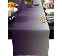YongXinMY Ombre Cotton Linen Rectangle Table Runners - Vintage Purple To Grey Gradient Luxury Table Runners Dresser Scarves for Wedding Party Banquet Dinner Decor Coffee Table (33cm*275cm)